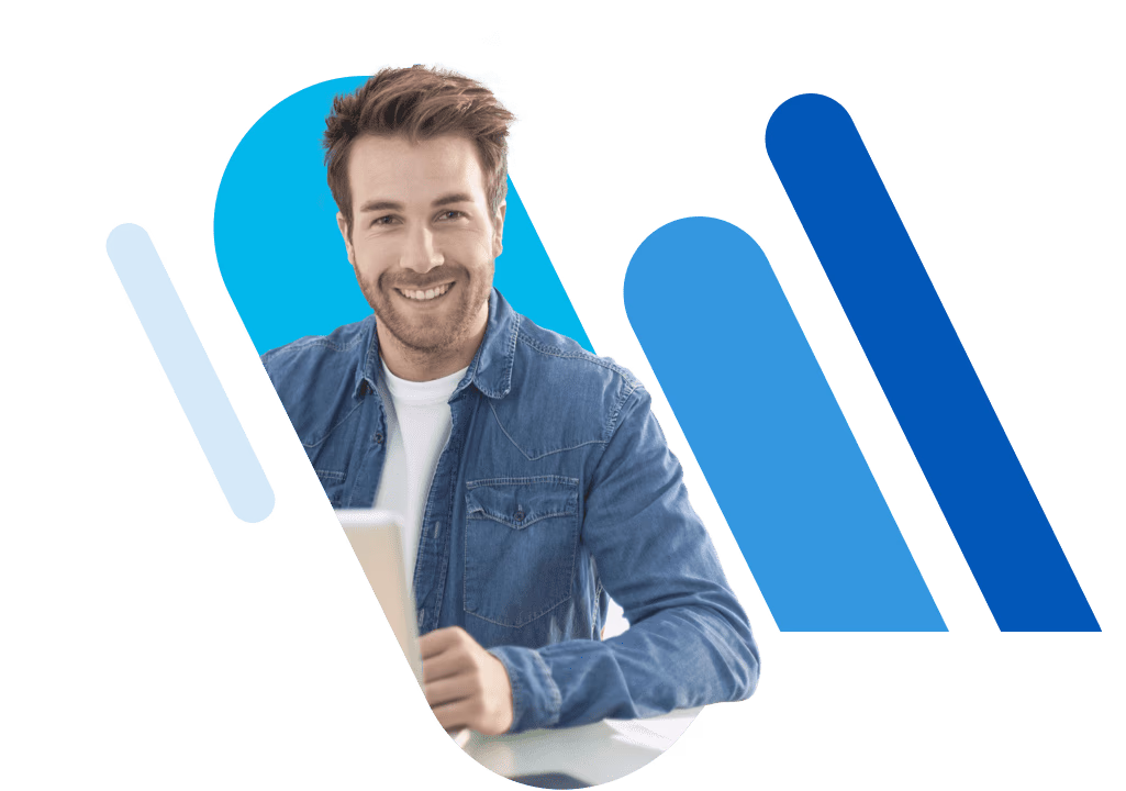 cloud collaboration man with notebook