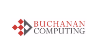 Buchanan Computing logo with red and gray geometric shapes and text.