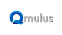 Qmulus logo, blue Q with a stylized design and the word "mulus" in grey.