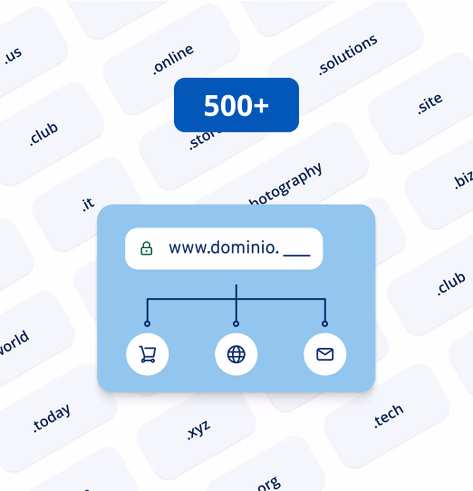 Oltre 500 estensioni di dominio disponibili su IONOS.
