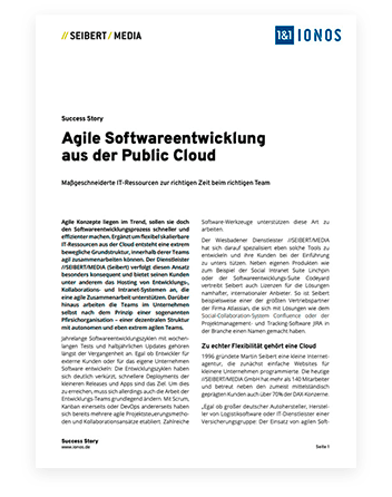 Dokument Seibert Media; Headline: Agile Softwareentwicklung aus der Public Cloud