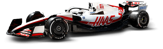 Haas F1 Racecar and Mick Schumacher