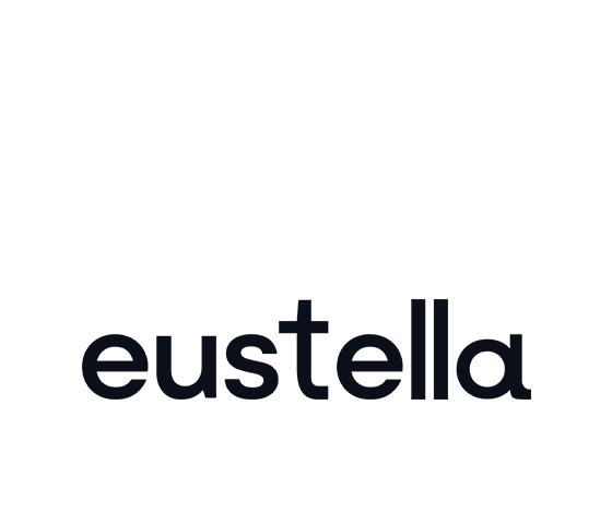 Eustella Logo in schwarzer Schrift auf weißem Hintergrund.