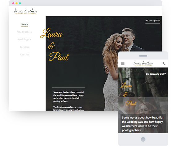 MyWebsite template for wedding website