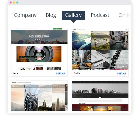 WordPress picture gallery; Photography template