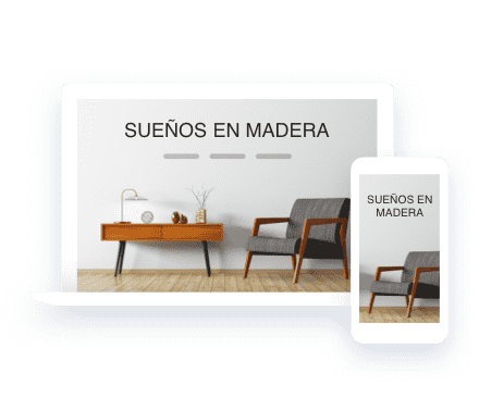 spanish website with furniture on notebook