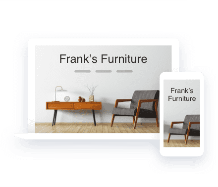 website with furniture on notebook