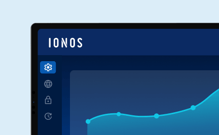 IONOS-Dashboard mit Performance-Kurve: steht für stabile Dauerleistung bei kontinuierlichen Workloads.