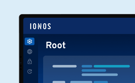 IONOS-Oberfläche mit Root-Zugriff: steht für volle Serverkontrolle und individuelle Konfiguration.