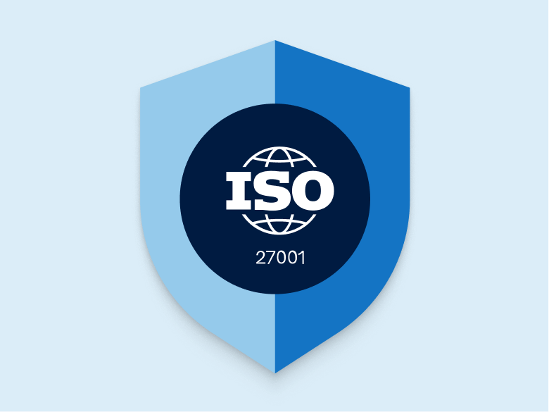 ISO-27001-Siegel: steht für zertifizierte Sicherheit und geprüfte Rechenzentren.