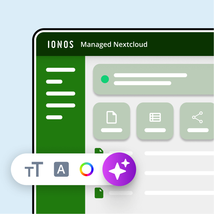 Nextcloud-Oberfläche mit Branding-Icons: steht für individuelles Corporate Design und professionelle Außendarstellung.