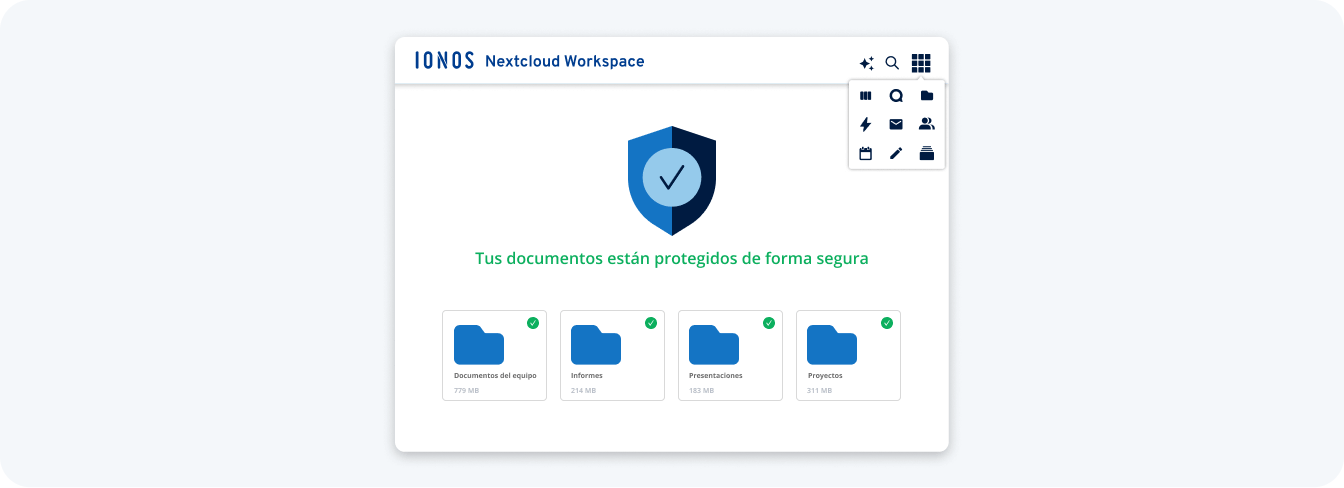 Documentos protegidos en Nextcloud Workspace de IONOS.