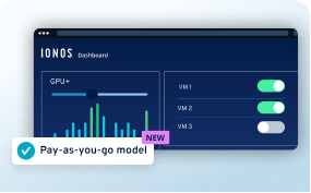 Dashboard view with full root access, individual expandability and usage-based billing NEW.