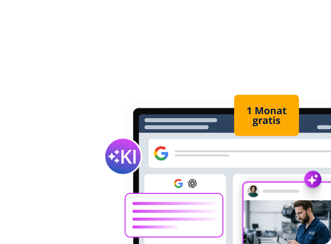 Ein Tablet mit einem Angebot für 1 Monat gratis.