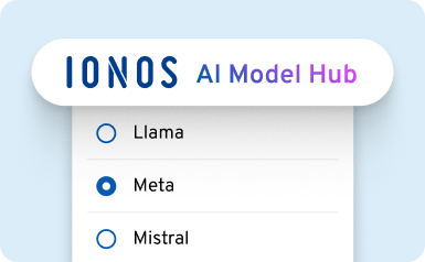 Auswahlansicht im IONOS AI Model Hub mit Liste verfügbarer KI-Modelle
