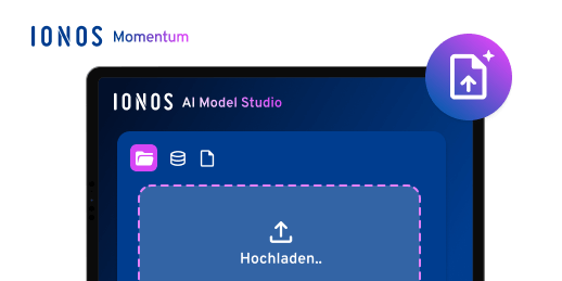Oberfläche zur Bereitstellung eines KI-Modells mit Upload-Bereich