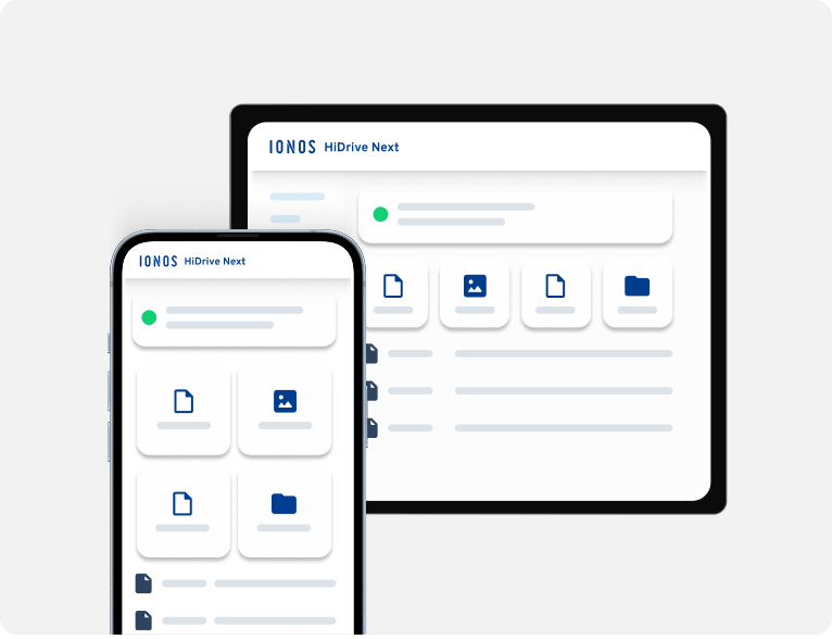 IONOS HiDrive Next auf Smartphone und Desktop