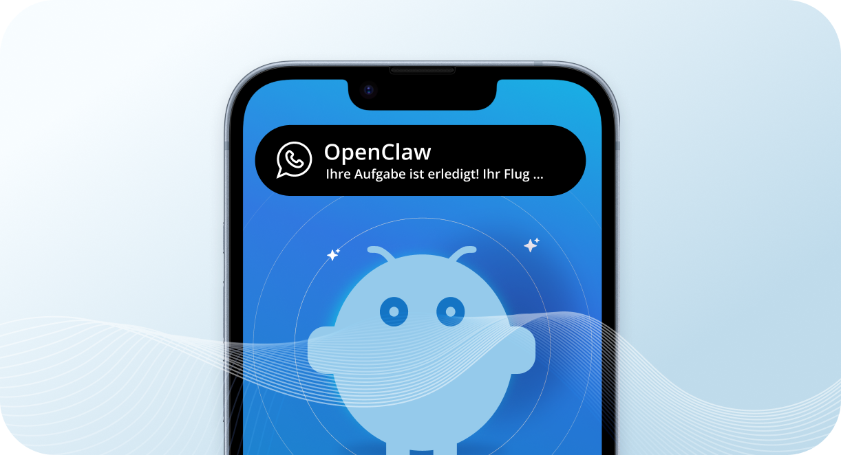 Smartphone mit OpenClaw Aufgabenbenachrichtigung