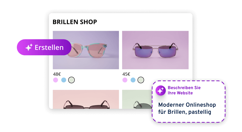 Online Shop für Keramik Produkte mit KI-Textvorschlag
