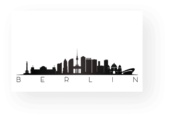 Silhouette der Berliner Sehenswürdigkeiten