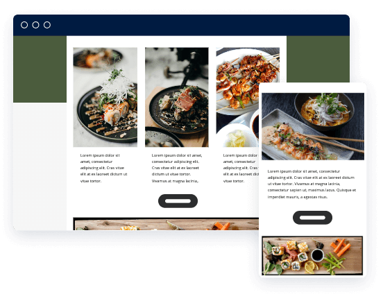 email responsive template in a browser window and a mobile screen