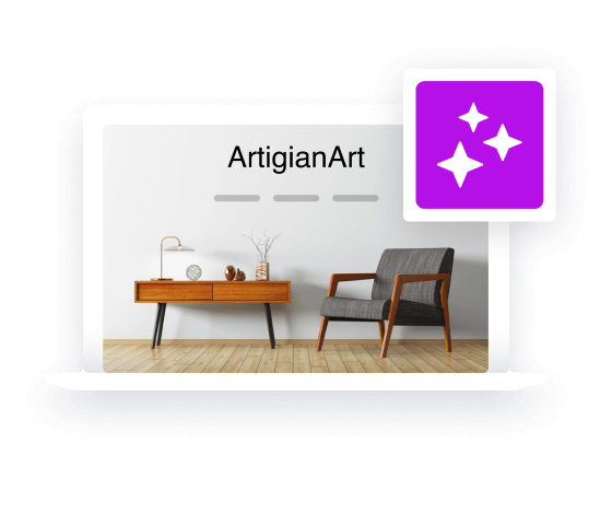 MyWebsite: Schermata del sito web del negozio di mobili ArtigianArt con funzioni AI