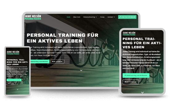 Beispielseite Fitness Website Design Service